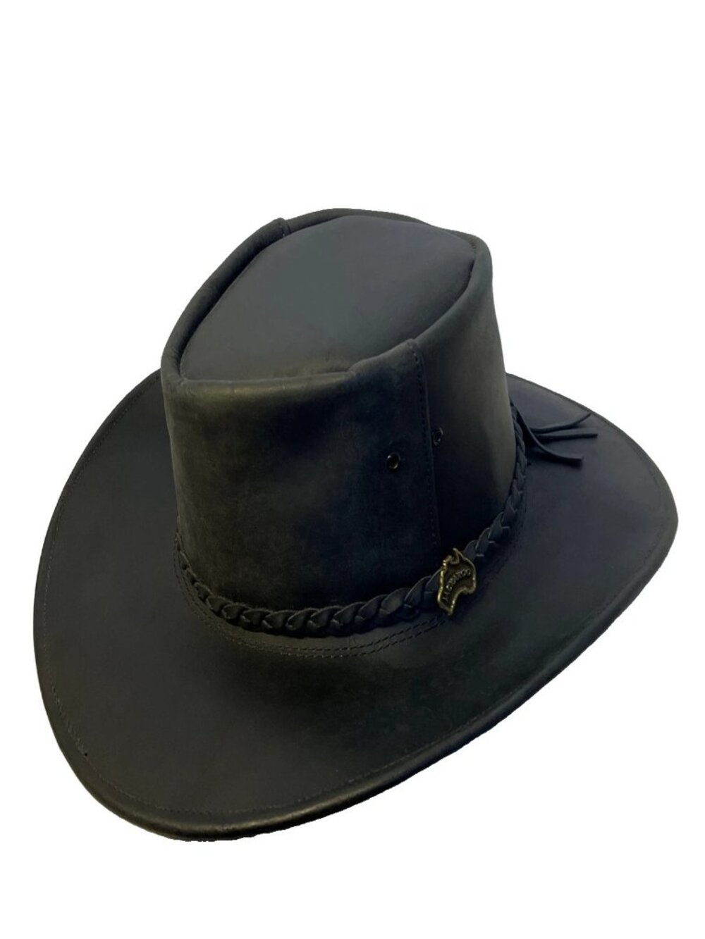 Jackaroo Leather Cowboy Hat XL Black Outback Bush Australian Made Gold Coast